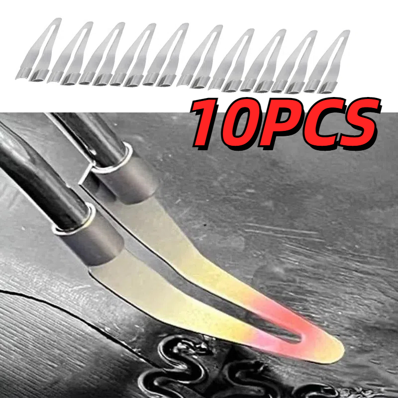 Power Tools Wholesale - หัวแร้งบัดกรีแบบปรับได้ 3/5/10 ชิ้น หัวเรียบ ออกแบบโค้งงอ 45