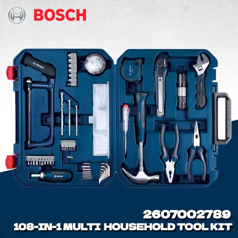 Power Tools Set - BOSCH 2607002789 ชุดเครื่องมือช่างอเนกประสงค์สำหรับใช้ในบ้าน 108 ชิ้น ชุดเครื่องมือช่าง