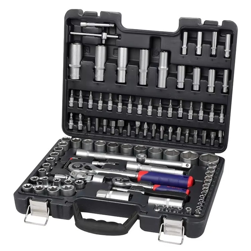 Power Tools Set - ชุดเครื่องมือซ่อมรถยนต์ระดับมืออาชีพ 108 ชิ้น ชุดเครื่องมือประแจและซ็อกเก็ตเหล็ก CRV พร้อมกล่องเก็บแข็งแรง