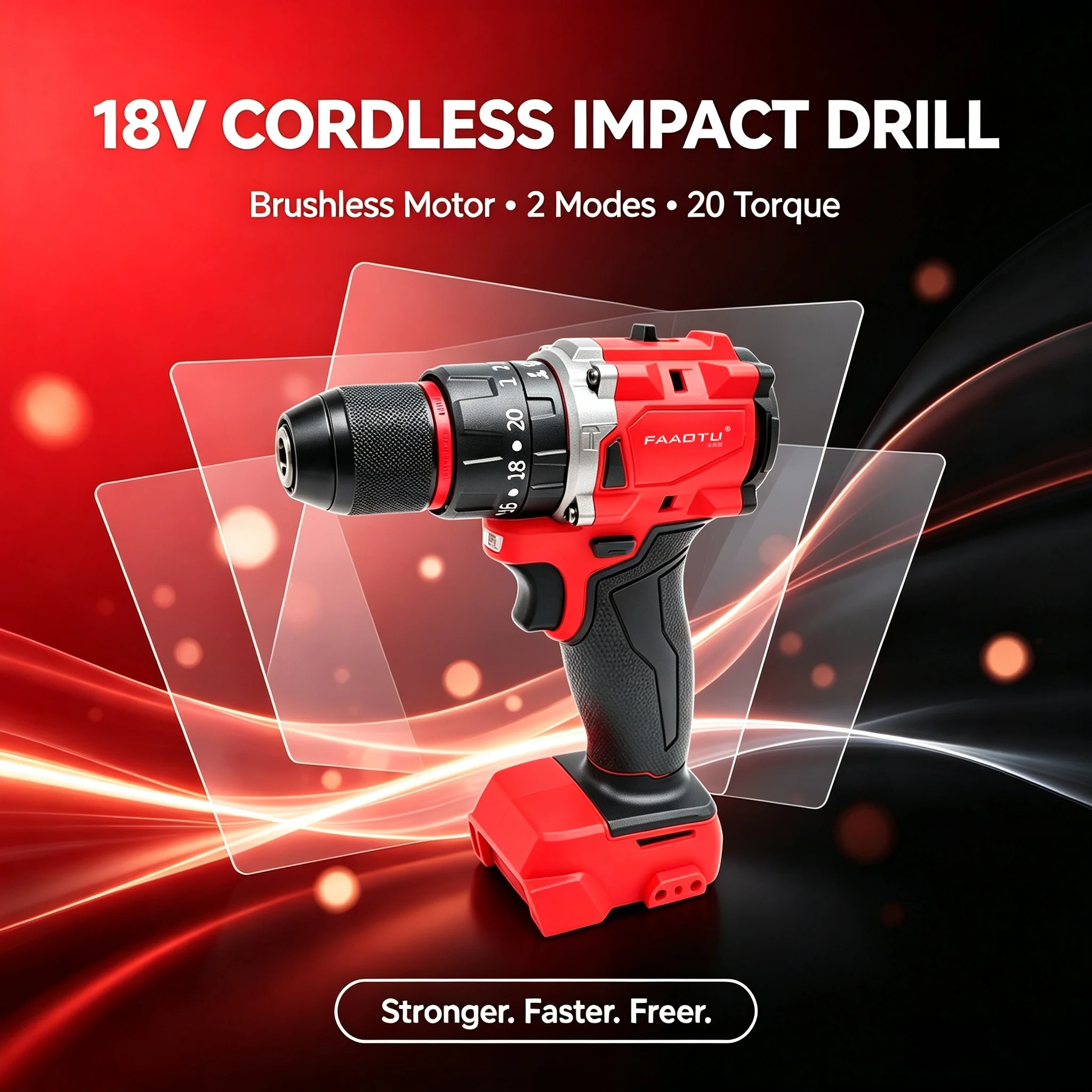 FAAOTU 18V สว่านกระแทกไร้สายแบ - Power Tools Set บทวิจารณ์และราคา